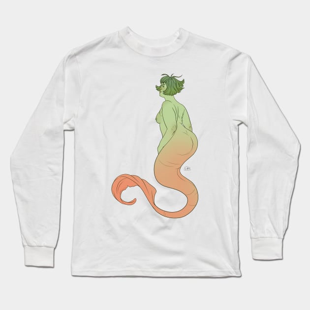 Green Merm Long Sleeve T-Shirt by lrmackay